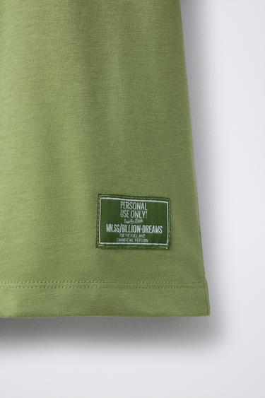 SLOGAN PRINT T-SHIRT AND BERMUDA SHORTS SET - Light green by Zara - Image 4