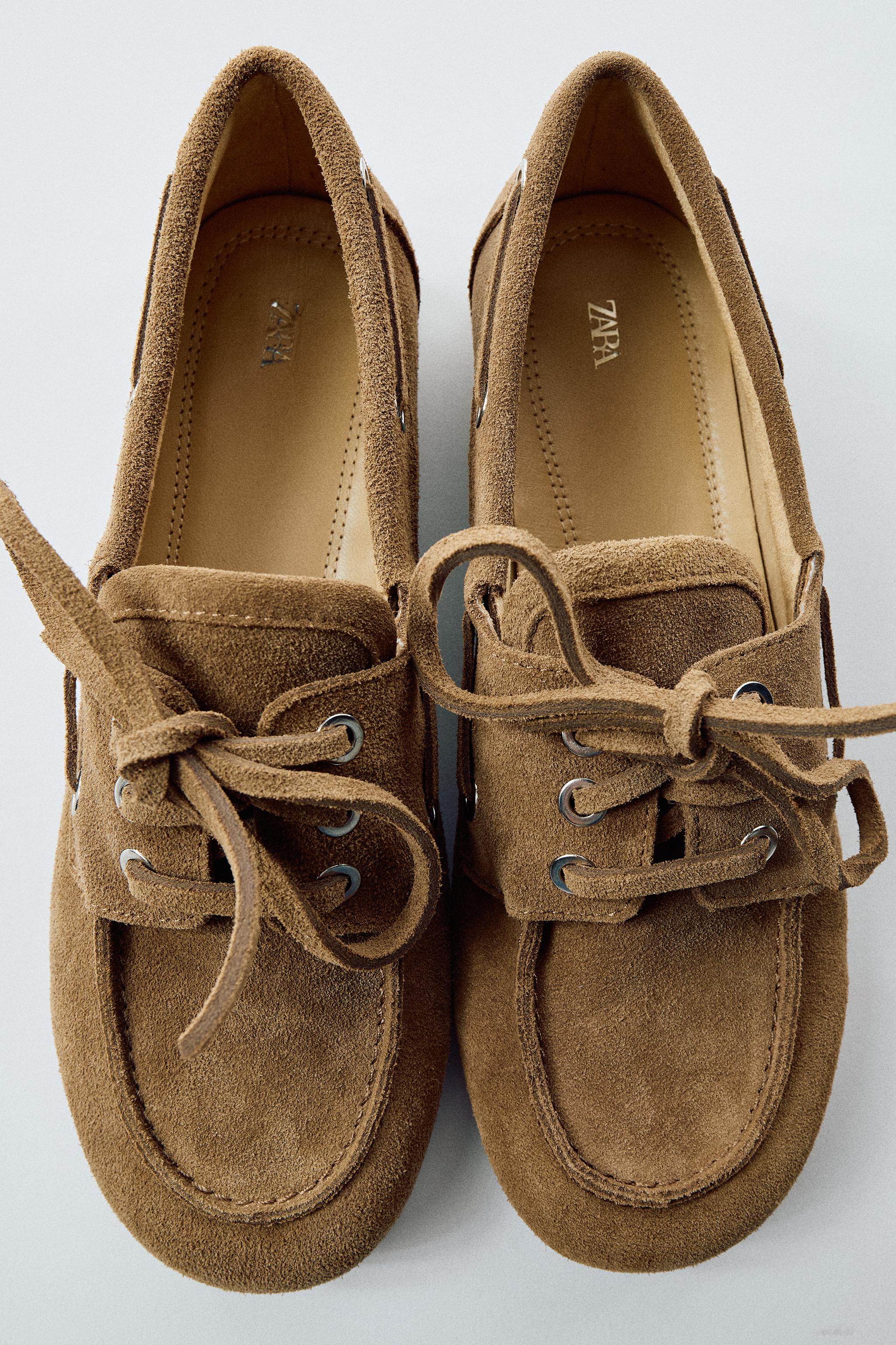 SPLIT SUEDE DECK LOAFERS