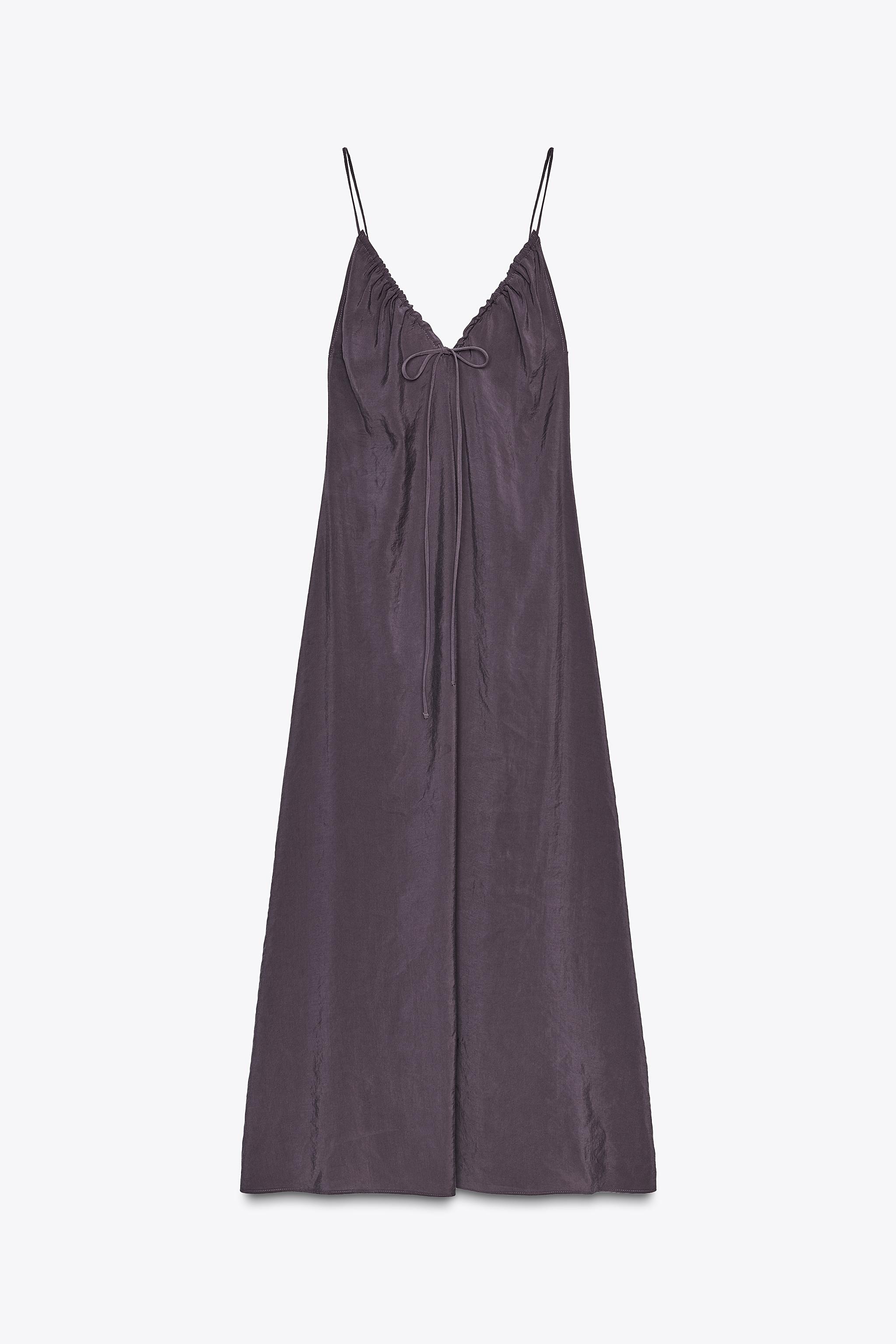 ROBE MIDI FLUIDE DÉCOLLETÉ FRONCÉ