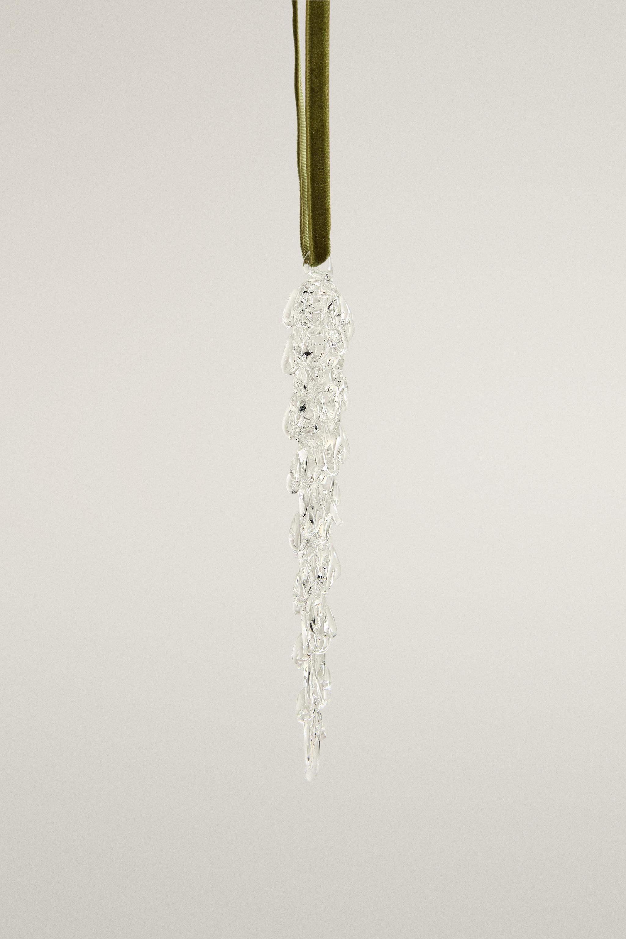 FROSTED DROPLET CHRISTMAS TREE DECORATION