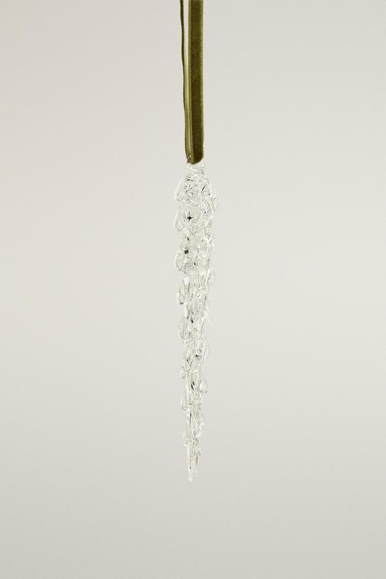FROSTED TEARDROP CHRISTMAS TREE ORNAMENT - Transparent by Zara - Image 0