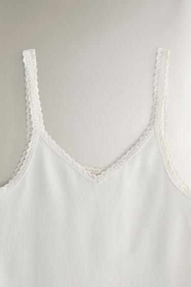 TOP MOTIF CROCHET - Écru de Zara - Image 1