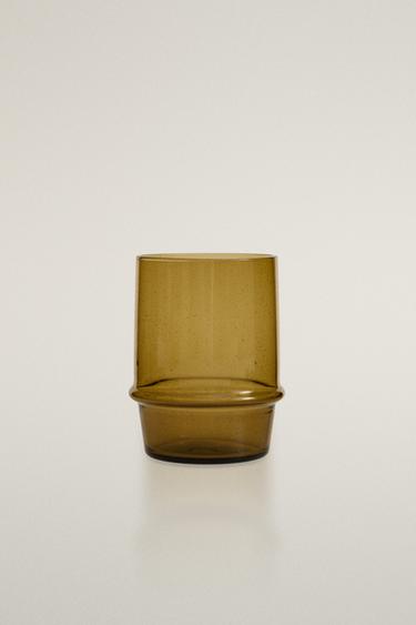 GLAS MET BUBBELEFFECT - Bruin / Groen van Zara