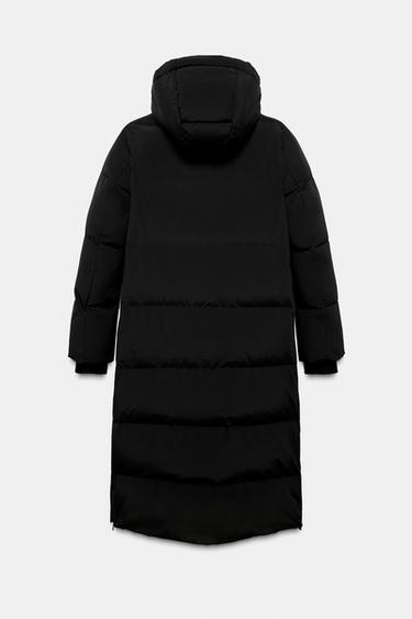 LONG WATER-REPELLENT AND WINDPROOF HOODED DOWN JACKET - Black by Zara - Image 4