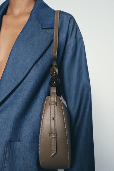 АСИММЕТРИЧНАЯ СУМКА СО СТРАЗАМИ — Зеленый от Zara — изображение 0