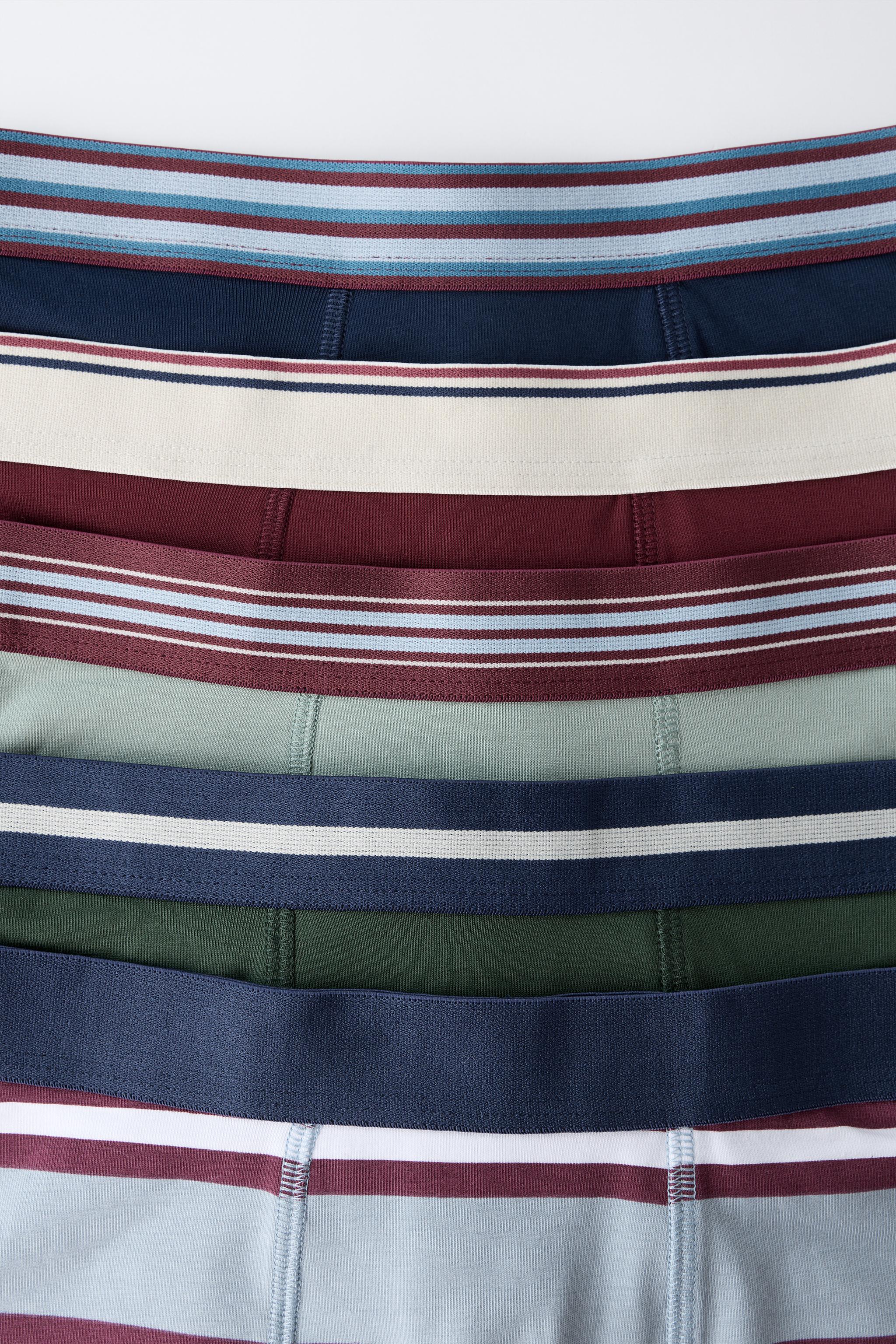 AGES 6-14 / FIVE-PACK OF STRIPED AND NUMBERED BOXERS