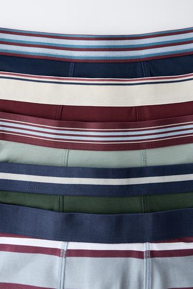 AGES 6-14 / PACK OF FIVE PAIRS OF STRIPED AND NUMBERED BOXERS - Multicoloured by Zara - Image 1