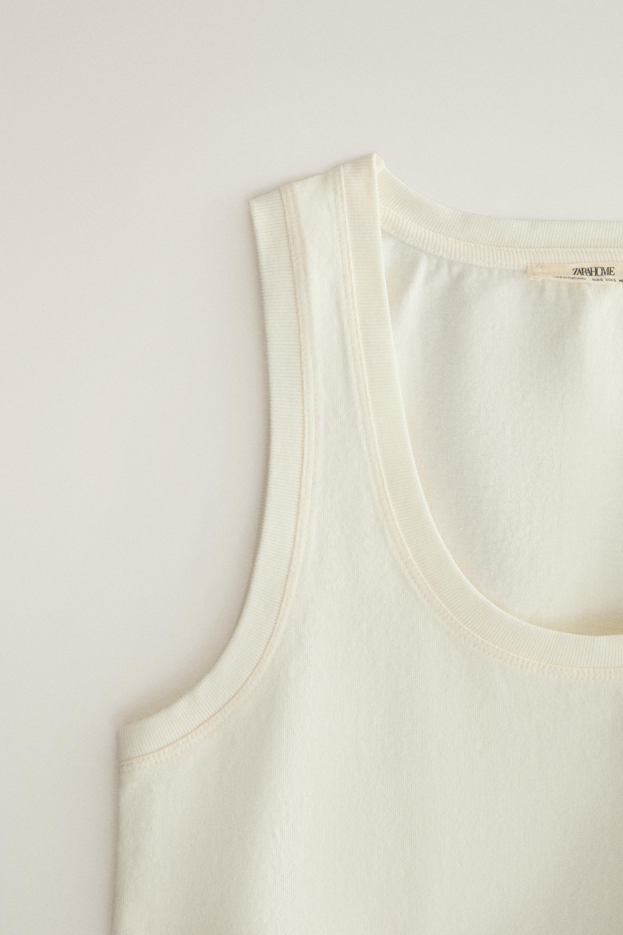PLAIN COTTON STRAP TOP - Offwhite | ZARA Norge / Norway