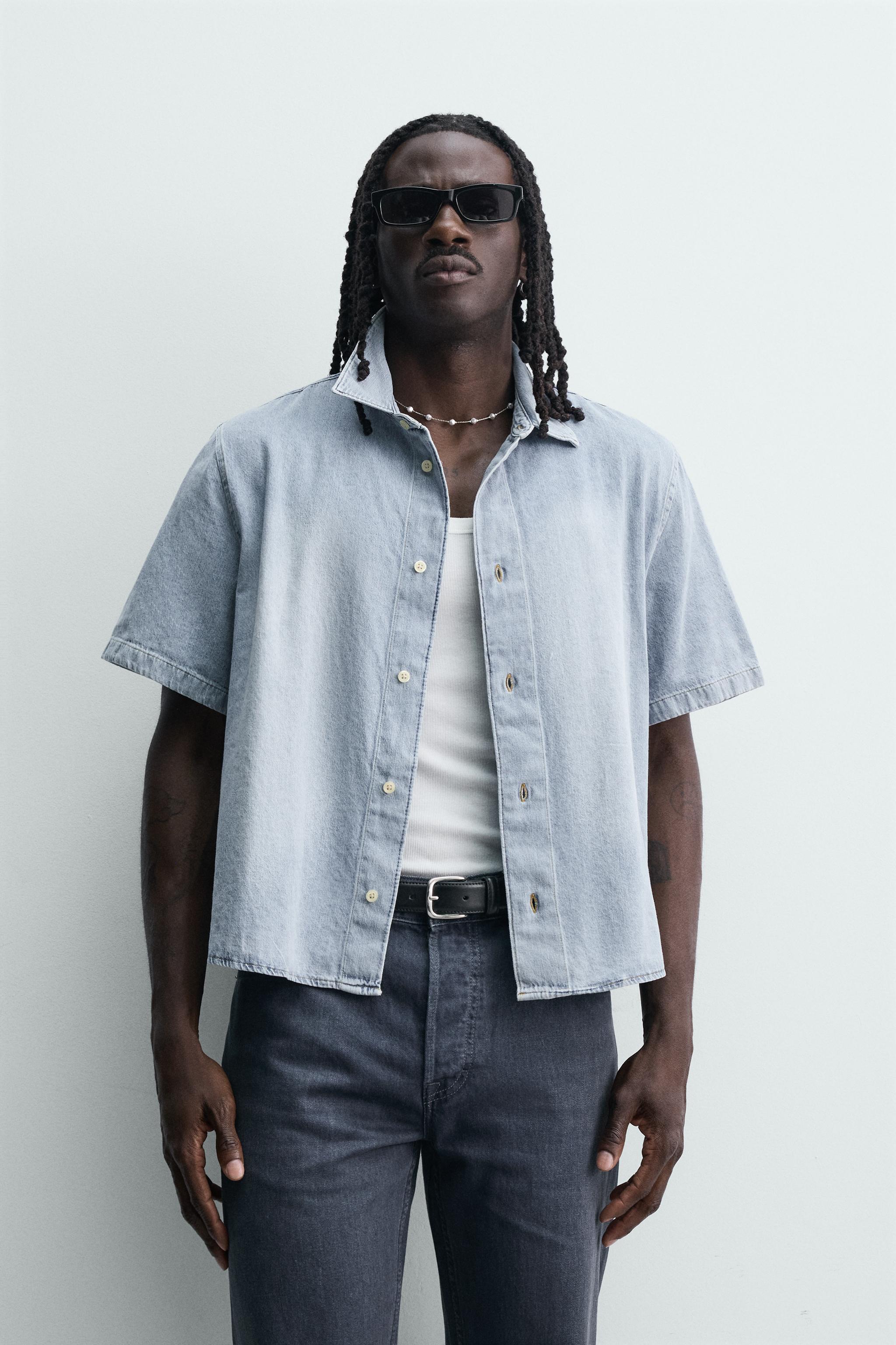 ボクシーフィットライトデニムシャツ - ライトブルー | ZARA Japan / 日本