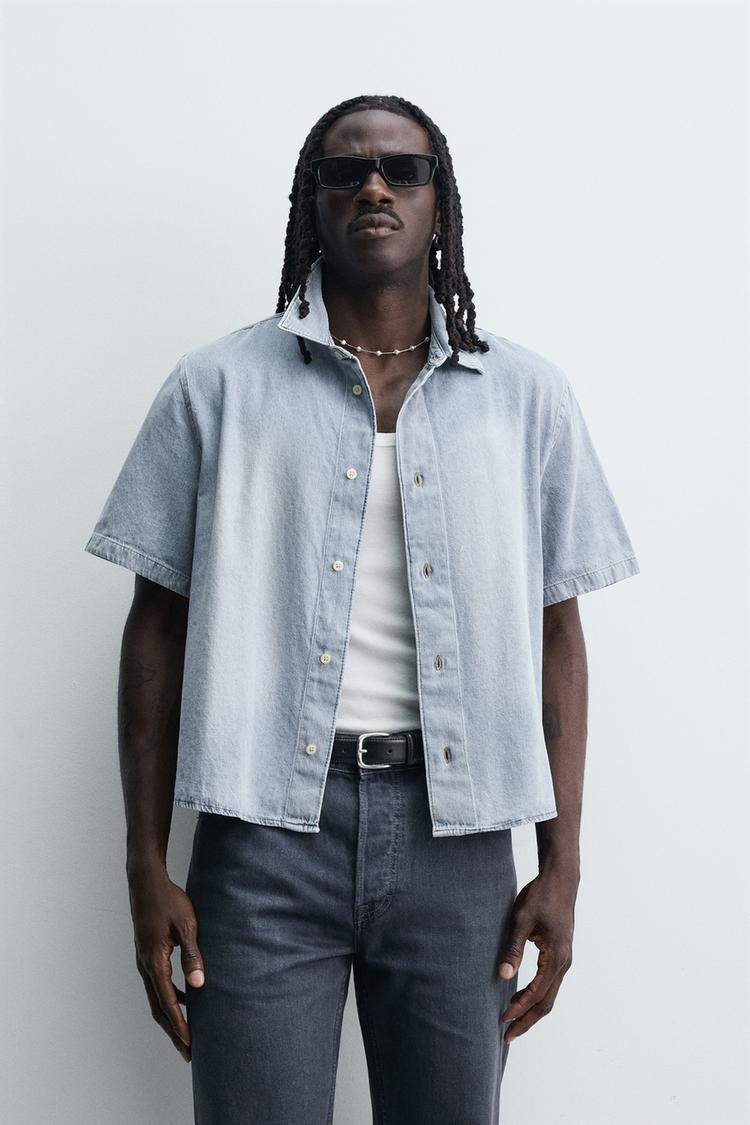 ZARA LIGHTWEIGHT BOXY FIT DENIM SHIRT