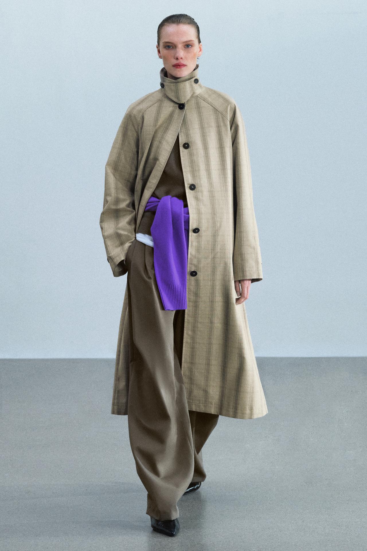 ZW COLLECTION тренч в клетку полной длины