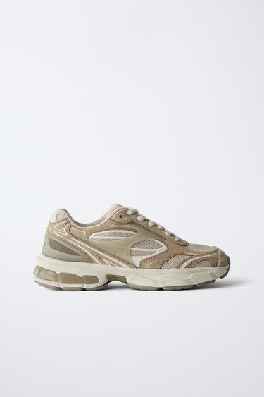 Zara MULTI-PIECE SNEAKERS - Brown
