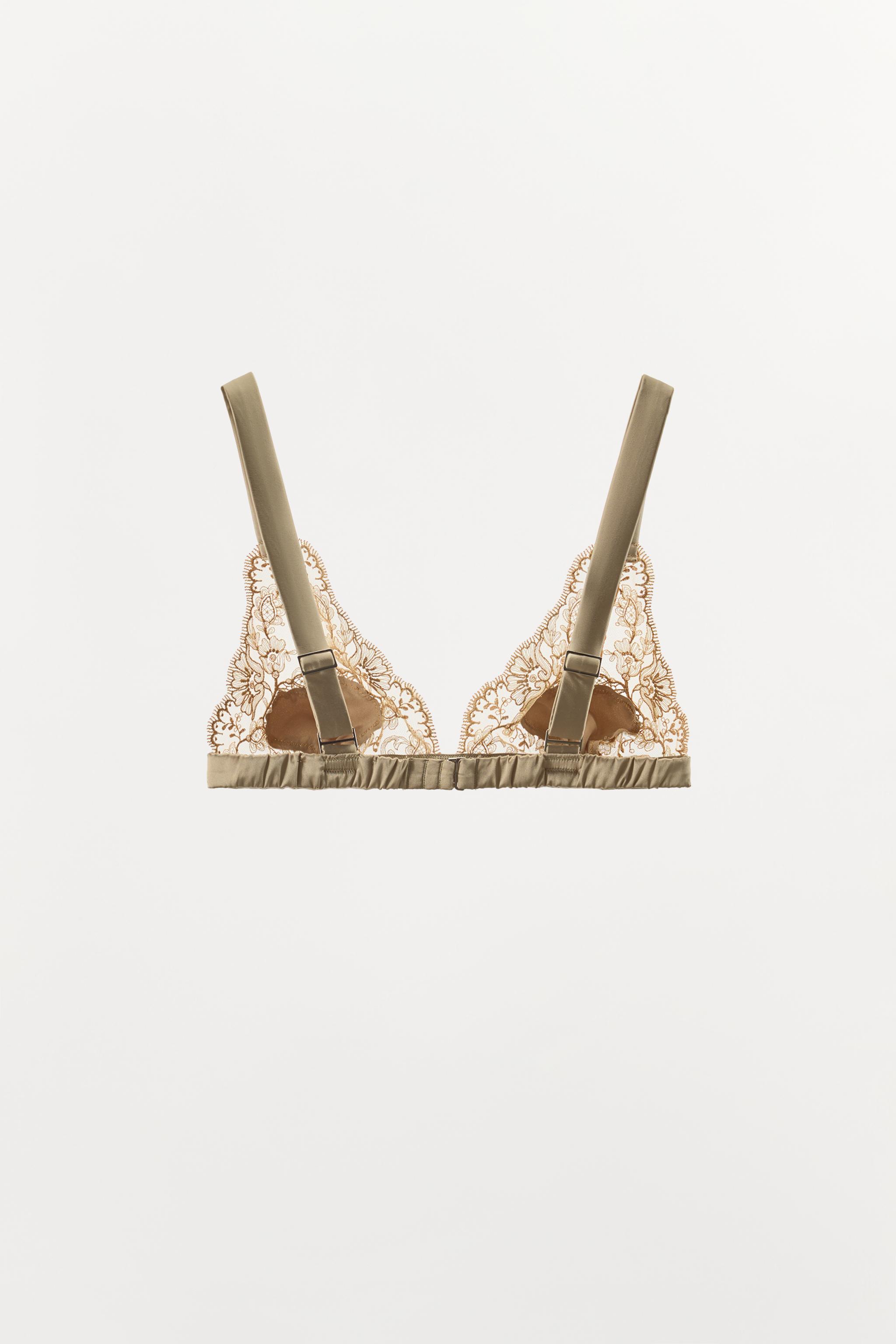 EMBROIDERED SATIN EFFECT COMBINATION BRA