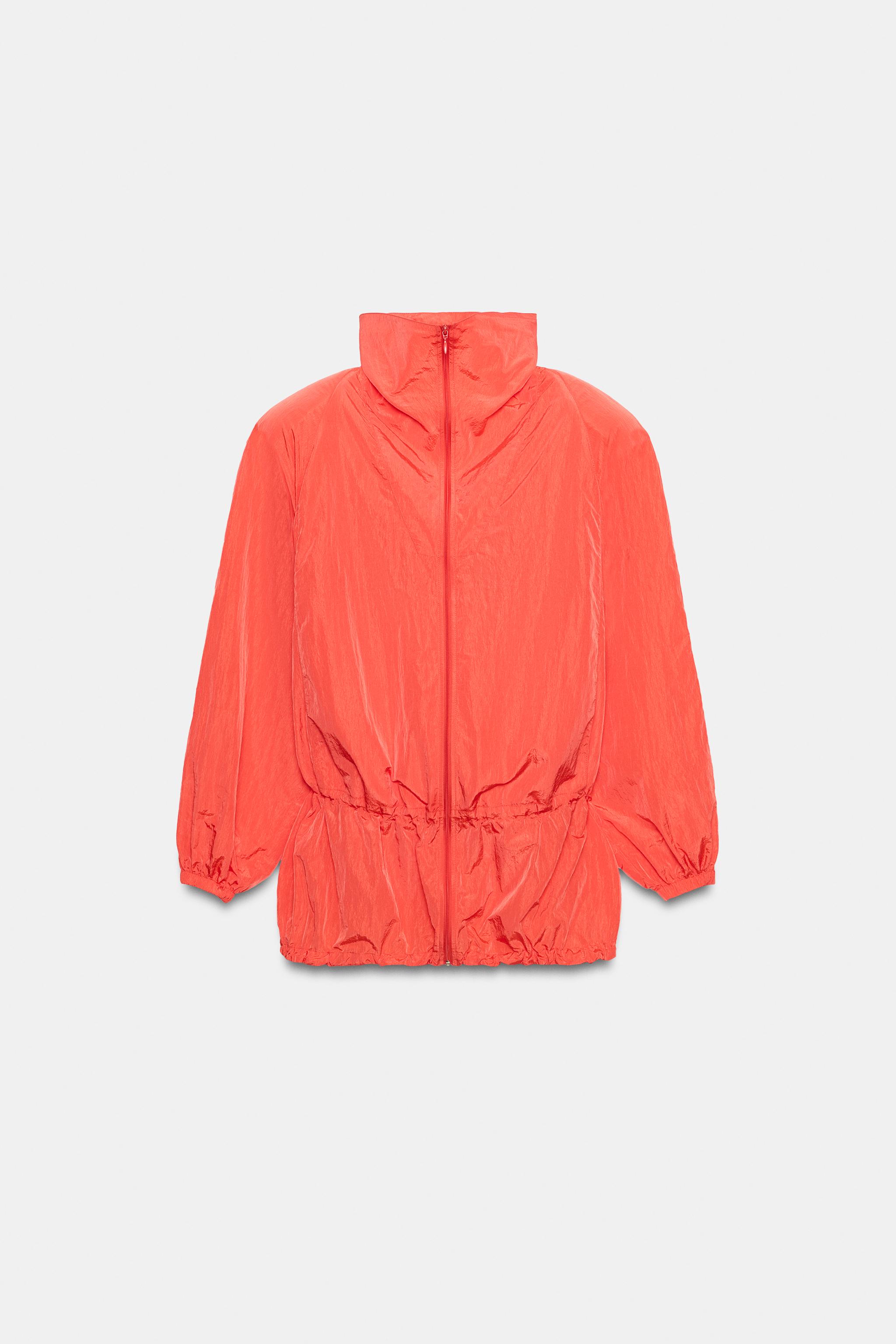 NYLON JACKET WITH SHOULDER PADS AND ZIP
