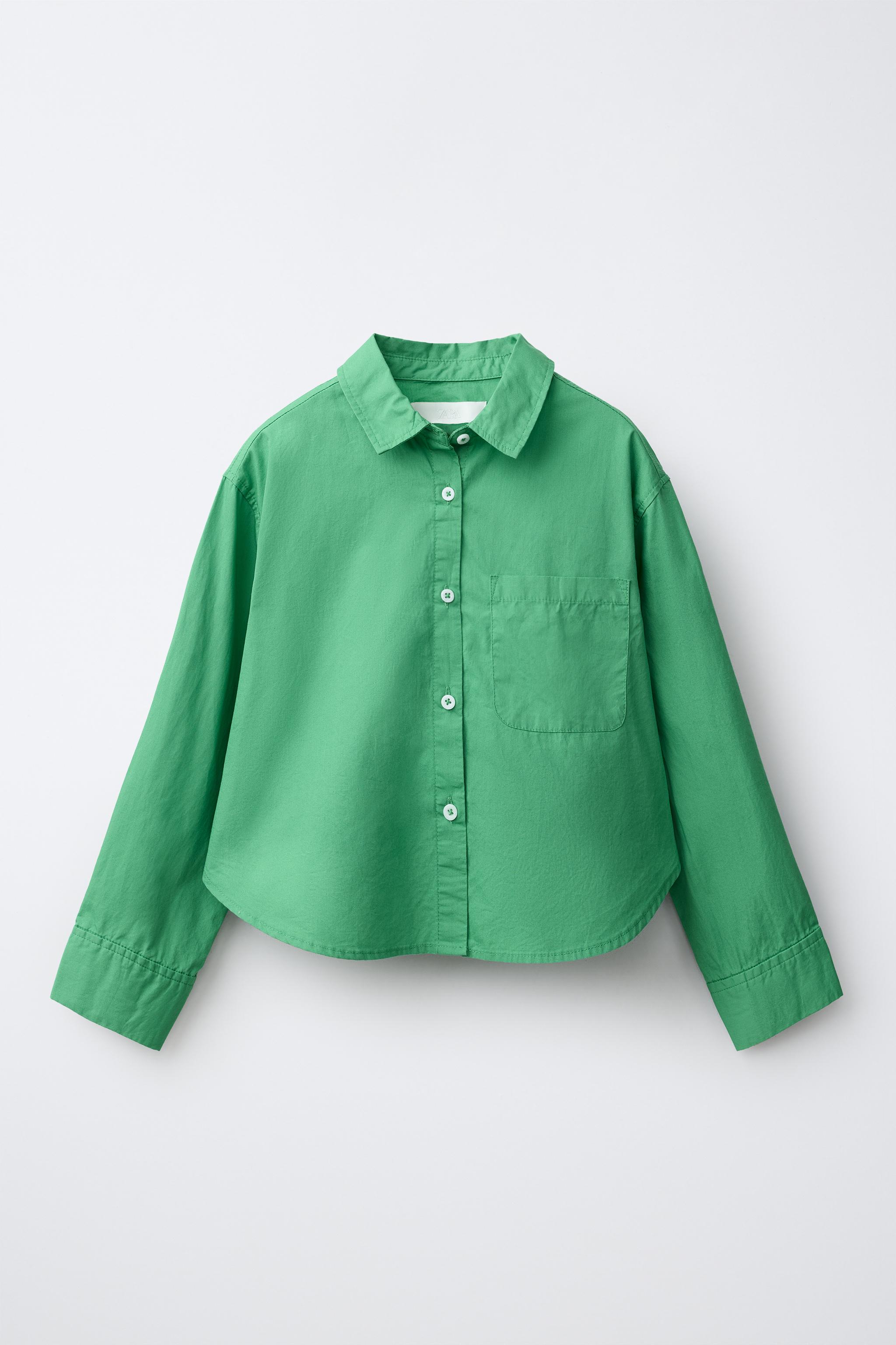 SOLID POPLIN SHIRT — Green