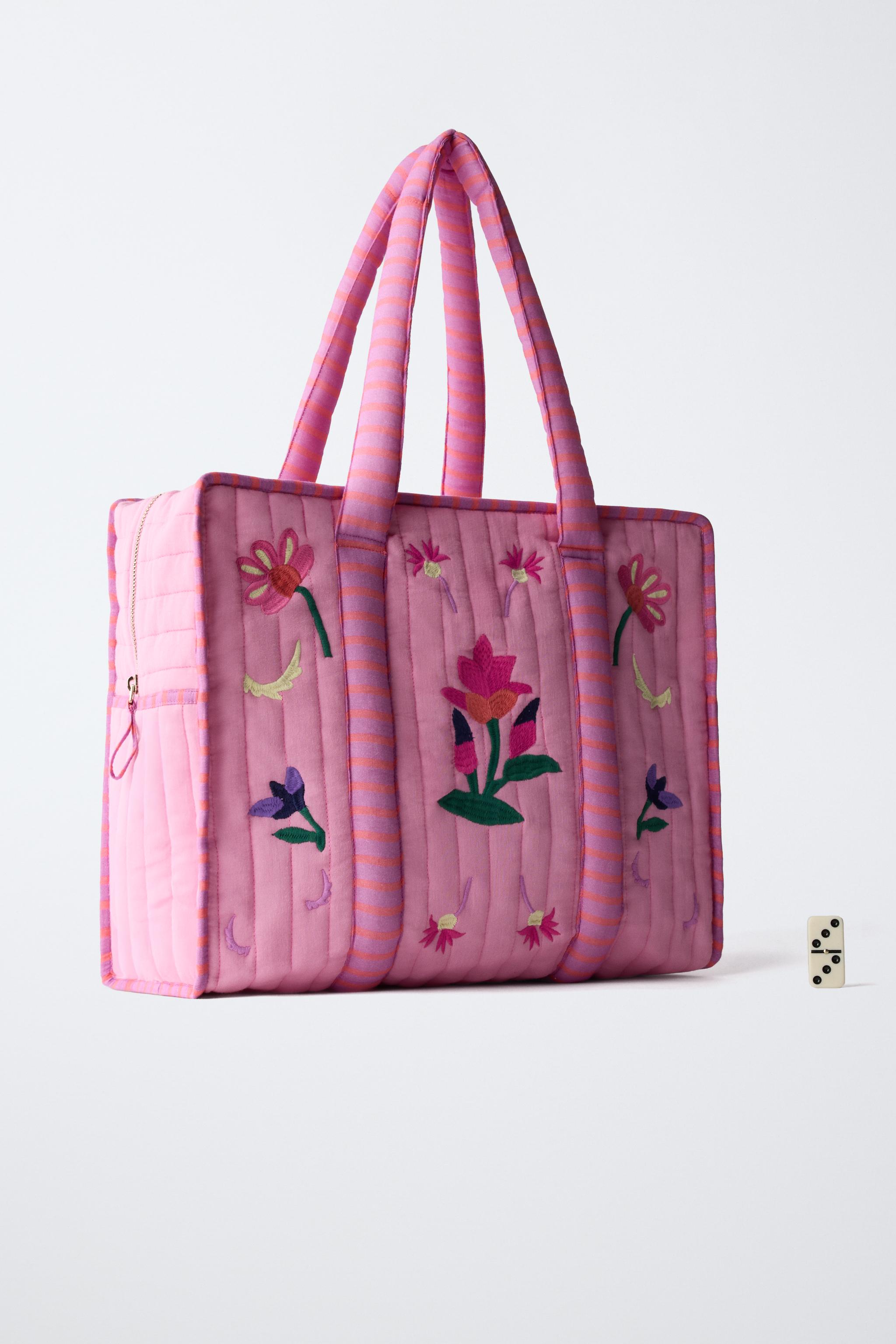 Детские сумки Zara EMBROIDERED FLORAL SHOPPER — фото 6