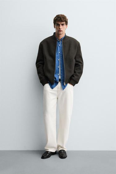 Zara COMBINATION BOMBER JACKET - Dark khaki - Image 0