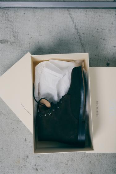 LEATHER LACE-UP BOOTS LIMITED EDITION - Brown by Zara