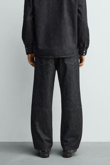 RELAXED FIT JEANS WITH STUDS - Indigo by Zara - Image 2