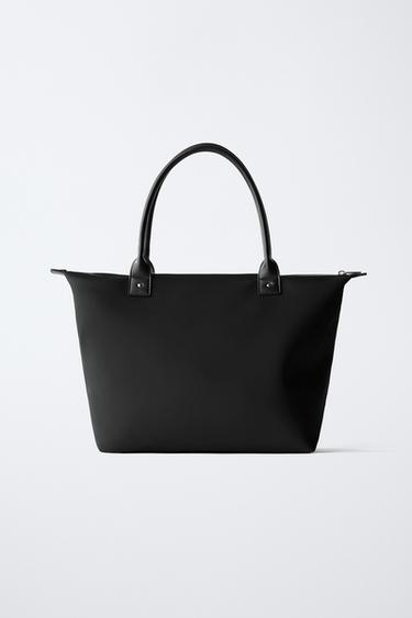 SAC SHOPPER EN NYLON AVEC CHARM CŒUR - Noir de Zara - Image 4