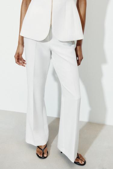 PANTALÓN FLARE - Blanco de Zara