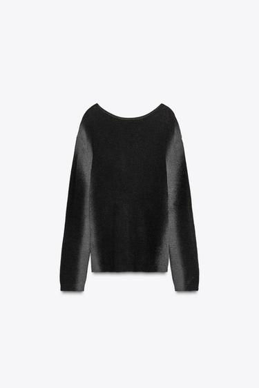 PULL EN MAILLE IMPRIMÉ DÉGRADÉ - Noir de Zara - Image 5