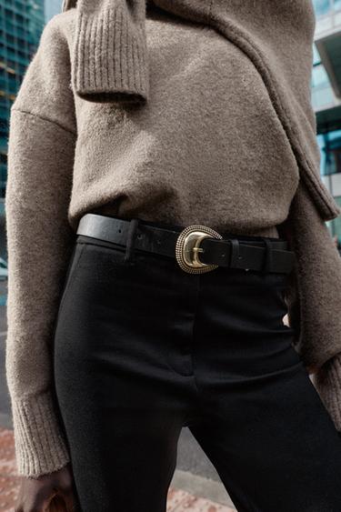 FLARE LEGGINGS WITH BELT - Black by Zara - Image 4