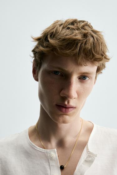 SHORT SLEEVE HEMP HENLEY SHIRT - White by Zara - Image 4