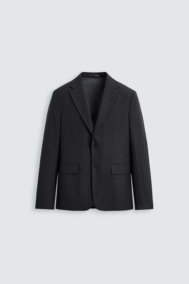 PINSTRIPED SUIT BLAZER - Navy blue by Zara