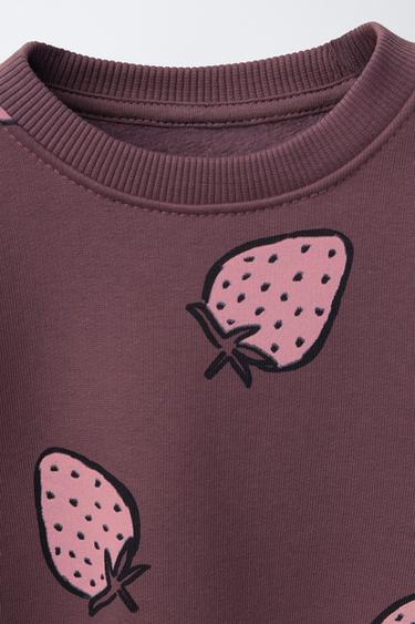 PRINTED SWEATSHIRT - Burgundy by Zara - Image 2