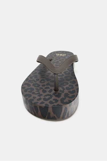 SANDALES PLATES IMPRIMÉES - Léopard de Zara - Image 2