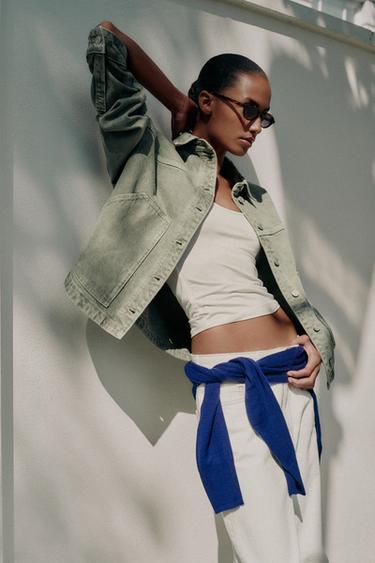 CASACO Z1975 DENIM - Caqui da Zara