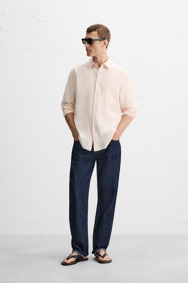 Zara 標準版襯衫 - 淺粉紅色