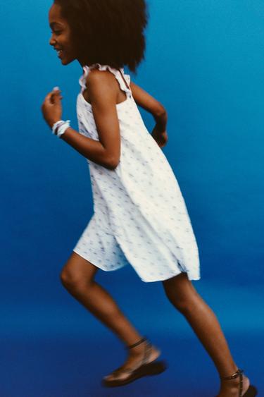 Zara FLORAL EMBROIDERY DRESS - Ecru