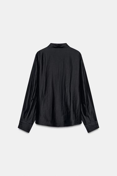 ZW COLLECTION CONTRAST EMBROIDERED SHIRT - Black by Zara - Image 0
