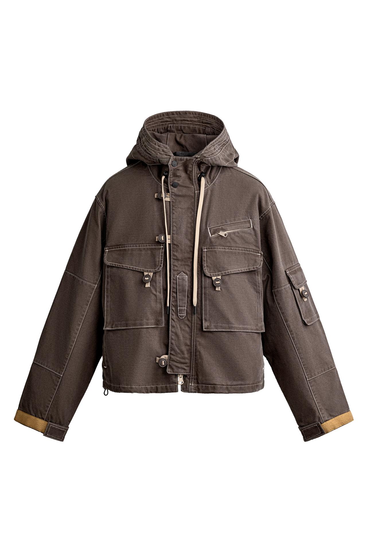 CROPPED FIT UTILITY POCKET JACKET