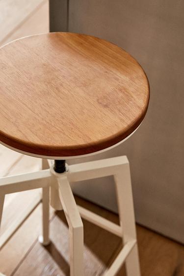 TABOURET DE BAR ROTATIF BOIS ET MÉTAL - Crème de Zara - Image 9
