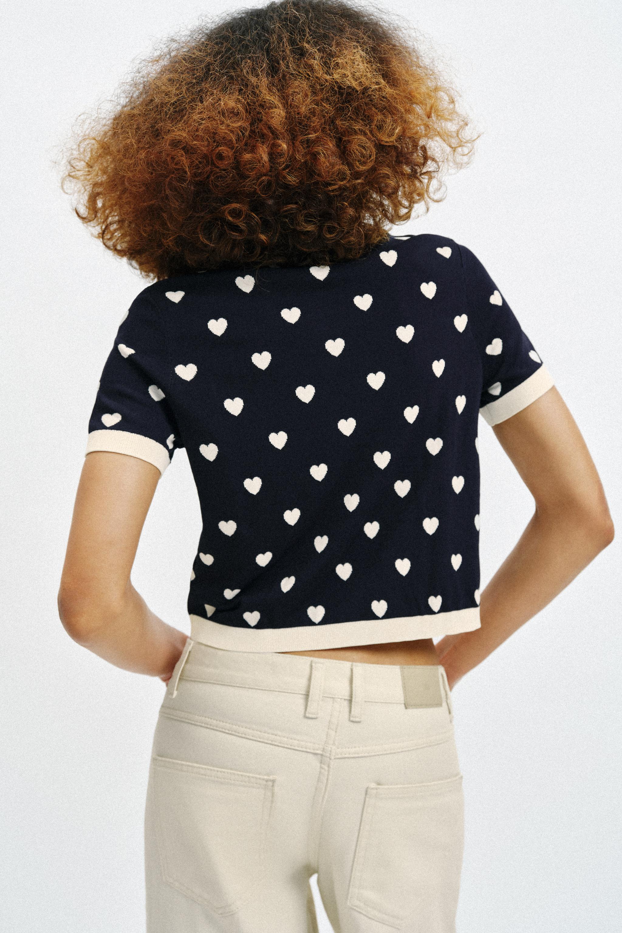 HEART KNIT POLO SHIRT