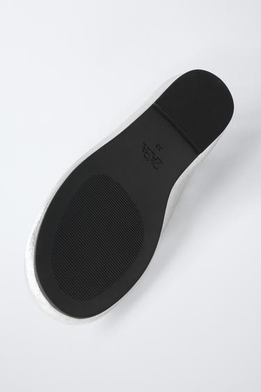 BALLERINES MÉTALLISÉES - Argent de Zara - Image 6
