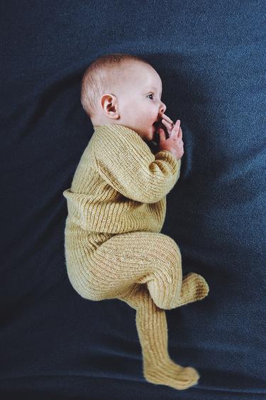 ALPACA WOOL BLEND SWEATER AND FOOTED LEGGINGS CO-ORD - Light green by Zara - Image 5