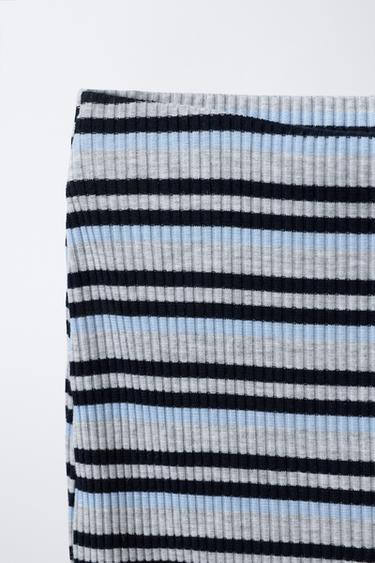 STRIPED MIDI SKIRT - Grey by Zara - Image 2