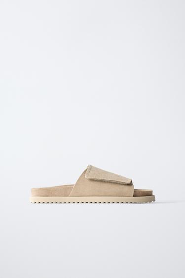 صندل جلدي - بني رملي الخاص بـ Zara - صورة 0