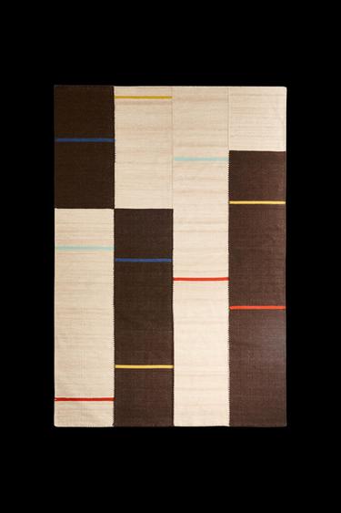 Zara WOOL AREA RUG STITCHING X COLLAGERIE - striped - Image 0