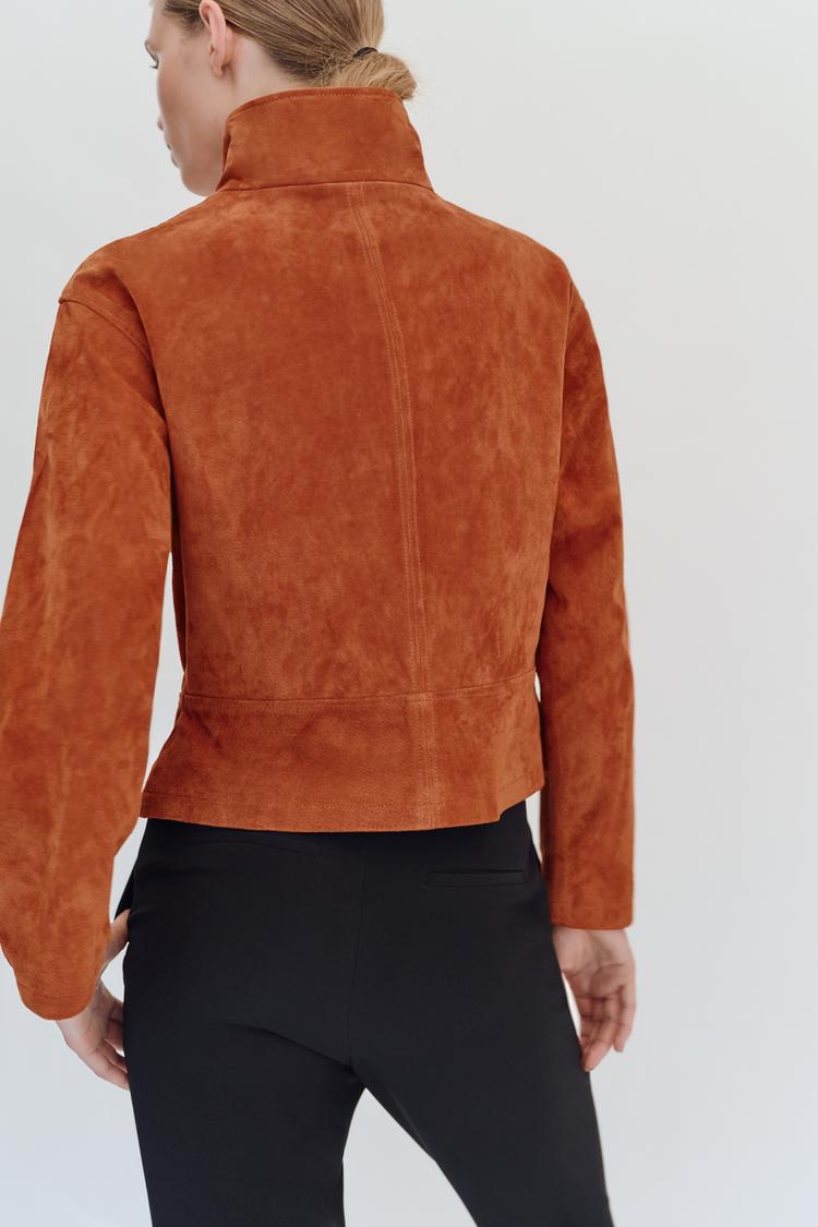 Chaqueta de cuello alto 100% piel 4