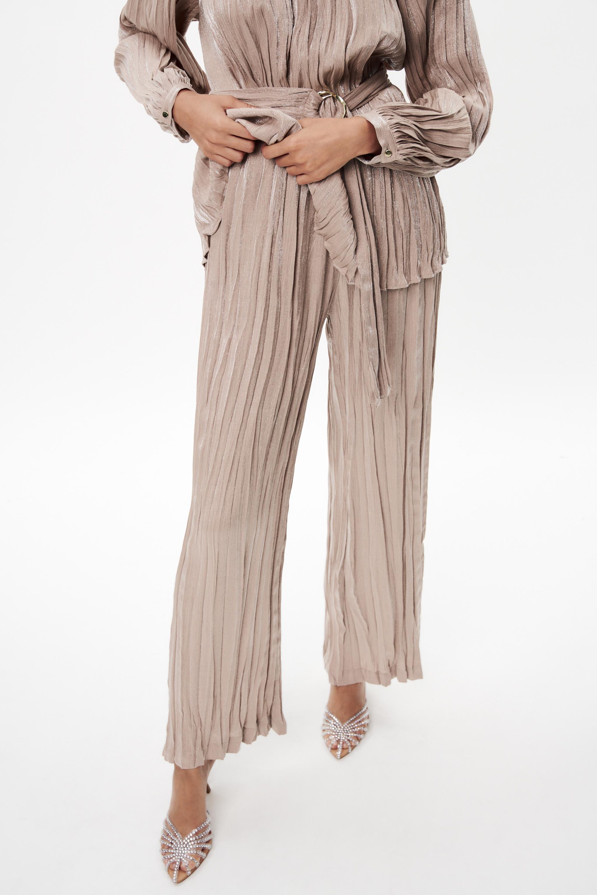 Creased Pants - Beige - Ladies