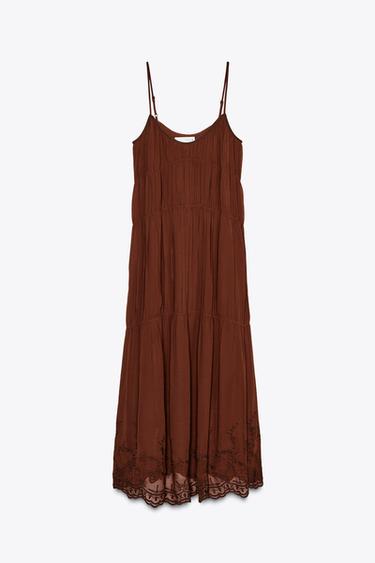 VESTIDO BORDADOS ZW COLLECTION - Teja de Zara