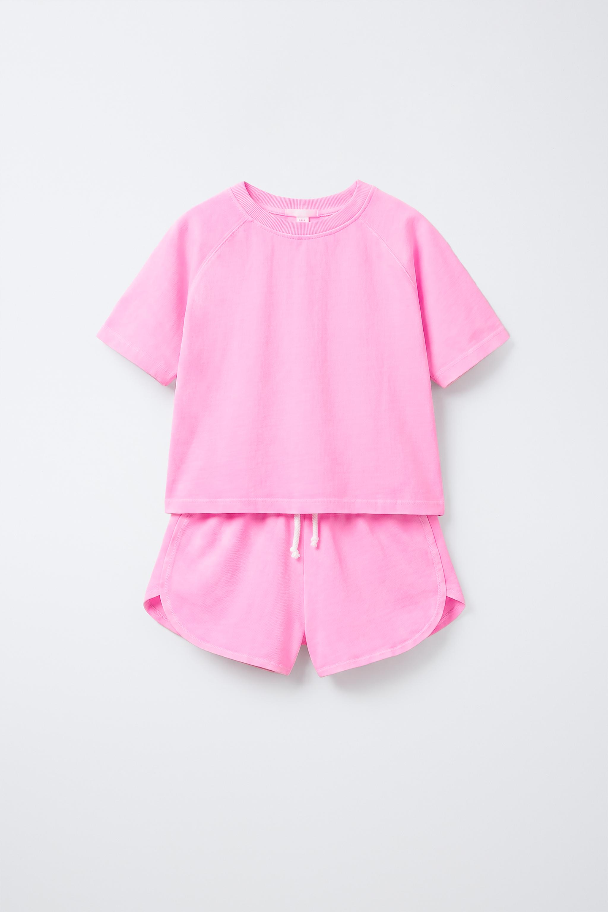 Детские шорты Zara PLAIN JOGGING T-SHIRT AND SHORTS SET