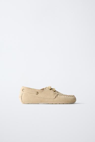 LEATHER LOAFERS - Sand Brown by Zara