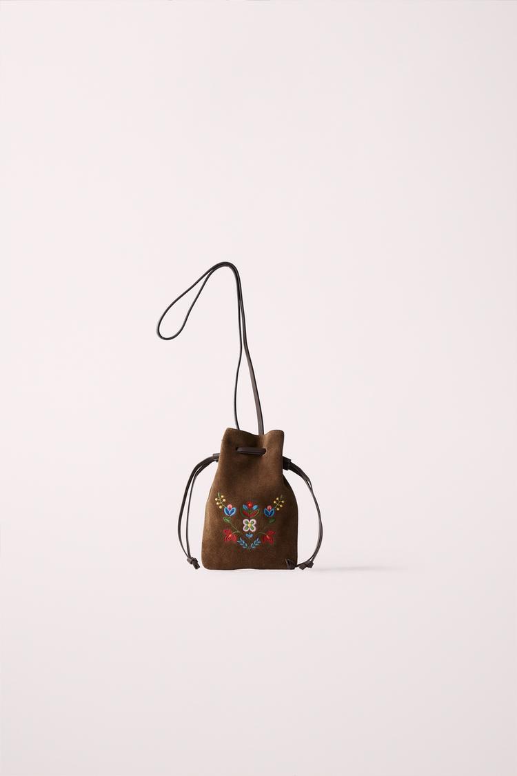 Bandolera bordados piel created by caramel london x zara