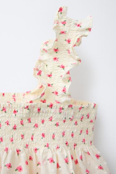 FLORAL DOTTED MESH TOP - Pink / White by Zara - Image 2